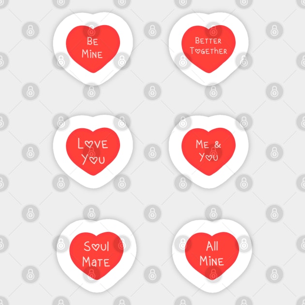 Aesthetic Cute Valentines Heart Day Love Quotes Pack Pattern Sticker by Artmmey